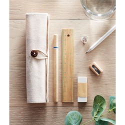 Set d'écriture  en pochette coton - EcoSet Matières : jute Couleurs : beige goodies publicitaire événementiel