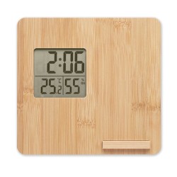 Station météo personnalisée en bambou - Décoration et chargeur FERREL Matières : bambou Couleurs : bois 2