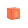 Carré antistress personnalisé SQUARAX Matières : PU Couleurs : orange marquage laser ultra précis