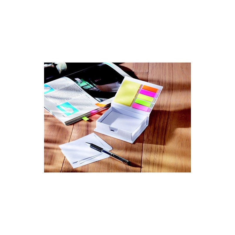 Bloc-notes personnalisable auto-collant pour bureaux - MEMOKIT Matières : papier Couleurs : blanc cadeau entreprise pas cher