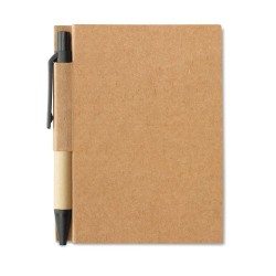 Bloc-notes écologique personnalisé avec mini-stylo rétractable CARTOPAD