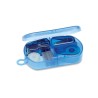 Set de papeterie en boîte plastique personnalisée BUROBOX Matières : polypropylène (PP) Couleurs : bleu transparent