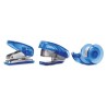 Set de papeterie en boîte plastique personnalisée BUROBOX Matières : polypropylène (PP) Couleurs : bleu transparent cadeau entre