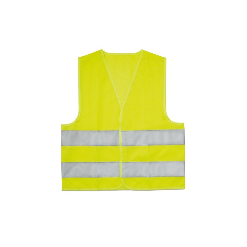 Veste haute visibilité personnalisée pour enfant MINI VISIBLE Matières : PET Couleurs : jaune