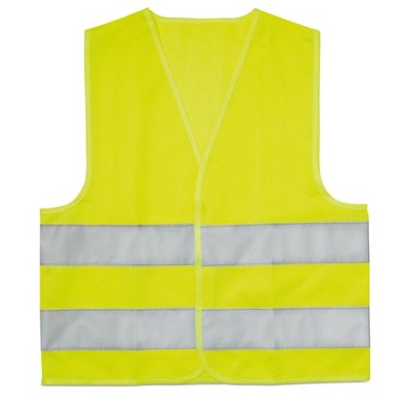 Veste haute visibilité personnalisée pour enfant MINI VISIBLE Matières : PET Couleurs : jaune