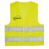 Veste haute visibilité personnalisée pour enfant MINI VISIBLE Matières : PET Couleurs : jaune personnalisable avec votre logo