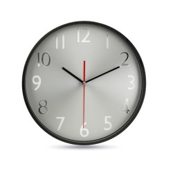 Horloge Murale Personnalisée Argentée RONDO - Accessoire Bureau Matières : polypropylène (PP) Couleurs : noir