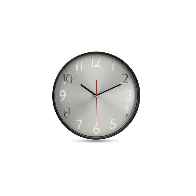Horloge Murale Personnalisée Argentée RONDO - Accessoire Bureau Matières : polypropylène (PP) Couleurs : noir