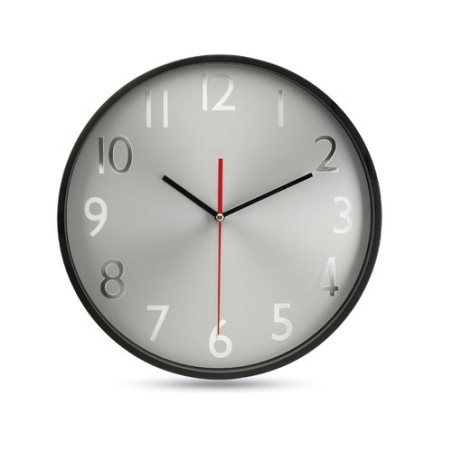 Horloge Murale Personnalisée Argentée RONDO - Accessoire Bureau Matières : polypropylène (PP) Couleurs : noir
