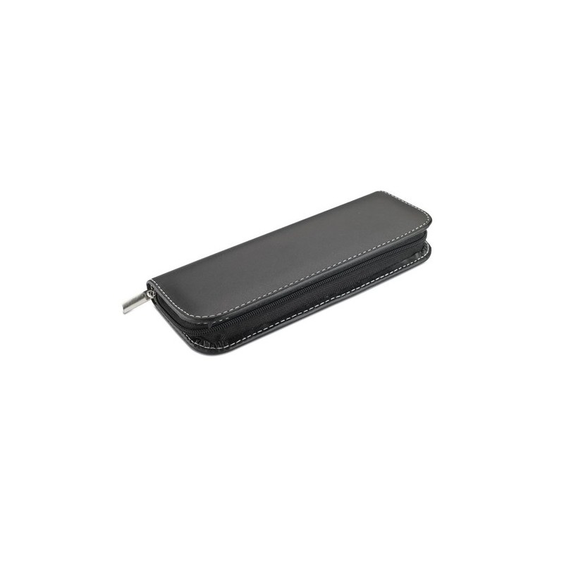 Parure de stylos roller et bille personnalisée élégante BALTIMORE Matières : PU Couleurs : noir personnalisable avec votre logo