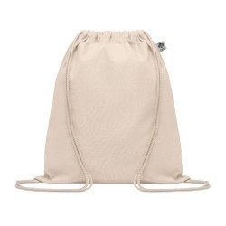 Sac à Cordon Éco-Responsable en Coton Organique Personnalisé - YUKI Matières : coton biologique Couleurs : beige