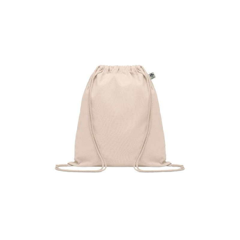 Sac à Cordon Éco-Responsable en Coton Organique Personnalisé - YUKI Matières : coton biologique Couleurs : beige