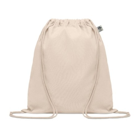 Sac à Cordon Éco-Responsable en Coton Organique Personnalisé - YUKI Matières : coton biologique Couleurs : beige