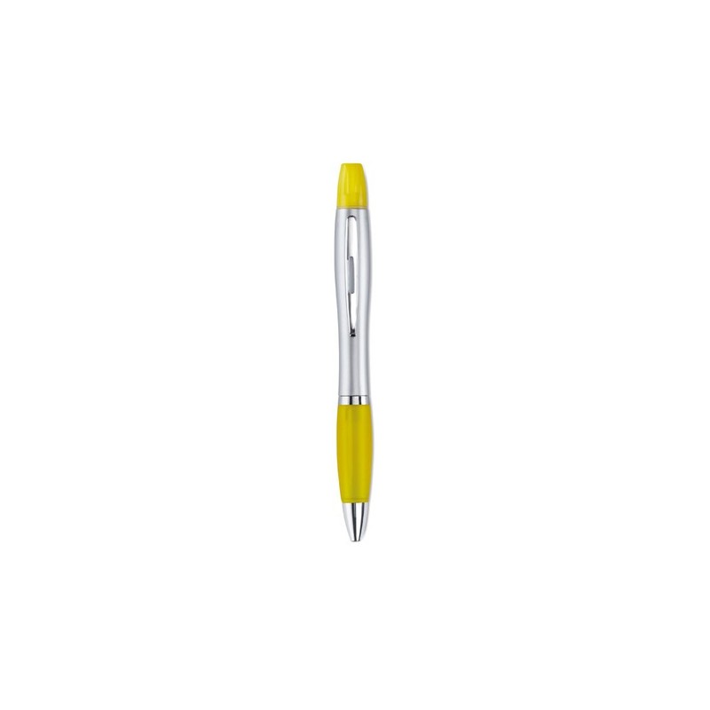 Stylo bille 2 en 1 Personnalisé Éco-responsable RIO DUO Matières : ABS Couleurs : jaune