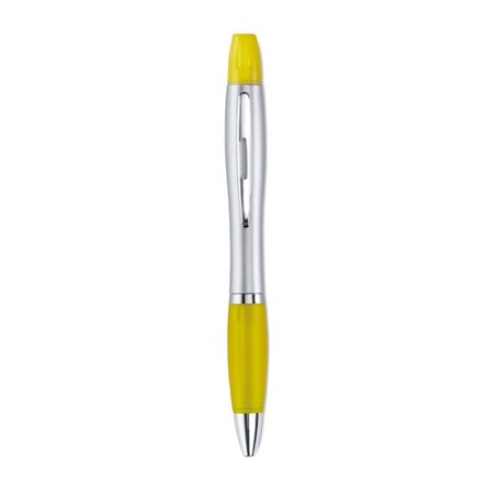 Stylo bille 2 en 1 Personnalisé Éco-responsable RIO DUO Matières : ABS Couleurs : jaune