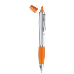 Stylo bille 2 en 1 Personnalisé Éco-responsable RIO DUO Matières : ABS Couleurs : orange goodies publicitaire événementiel