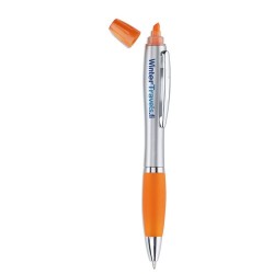 Stylo bille 2 en 1 Personnalisé Éco-responsable RIO DUO Matières : ABS Couleurs : orange impression haute définition