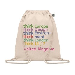 Sac à Cordon Éco-Responsable en Coton Organique Personnalisé - YUKI Matières : coton biologique Couleurs : beige goodies publici