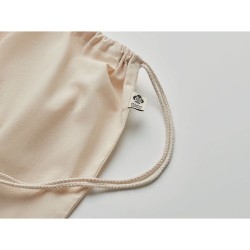 Sac à Cordon Éco-Responsable en Coton Organique Personnalisé - YUKI Matières : coton biologique Couleurs : beige impression haut