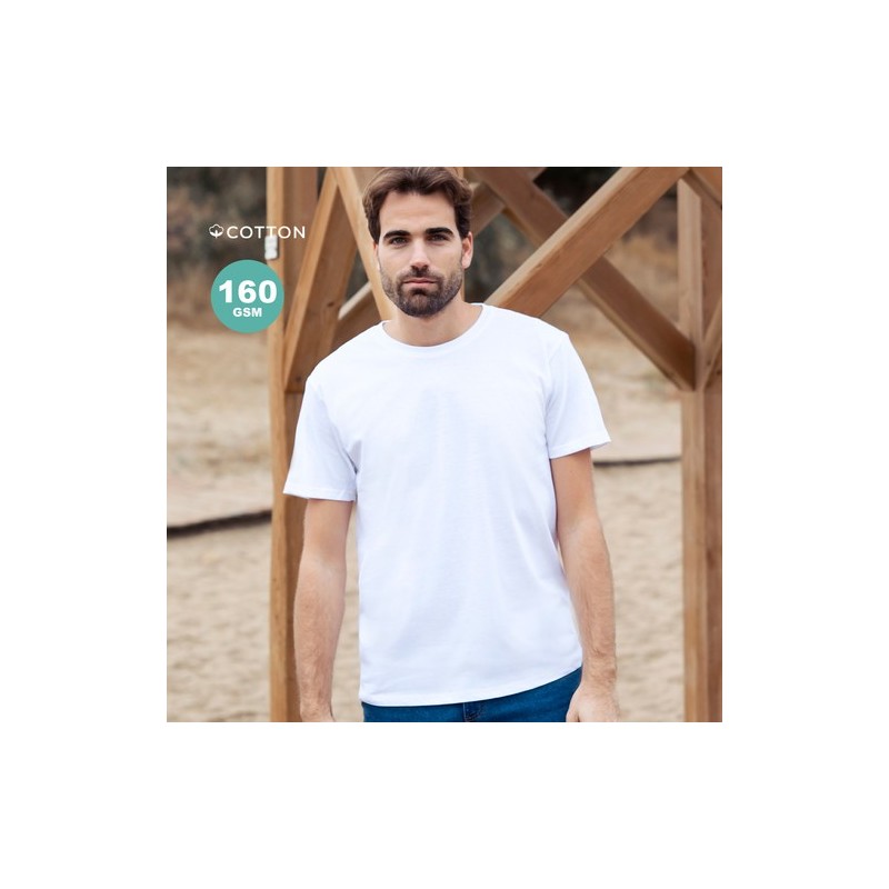 T-Shirt Blanc Confortable Personnalisé 100% Coton Adulte Seiyo Matières : coton Taille textile : L Couleurs : blanc personnalisa