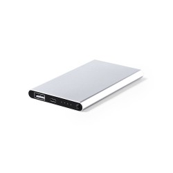Power Bank Externe Personnalisée 5000 mAh Haryin pas cher Matières : aluminium Couleurs : noir cadeau entreprise pas cher