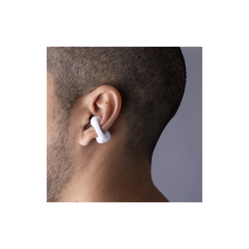 Écouteurs Bluetooth Confort Personnalisé pas cher Clip Gemston Couleurs : blanc cadeau client original