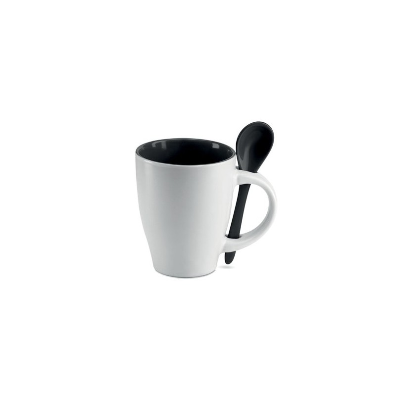 Mug avec cuillère 250 ml DUAL - Élégance et Praticité