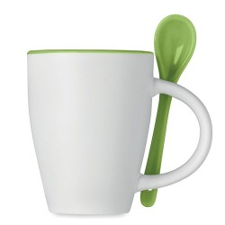 Mug DUAL personnalisé avec cuillère 250 ml livraison express 24h 48h