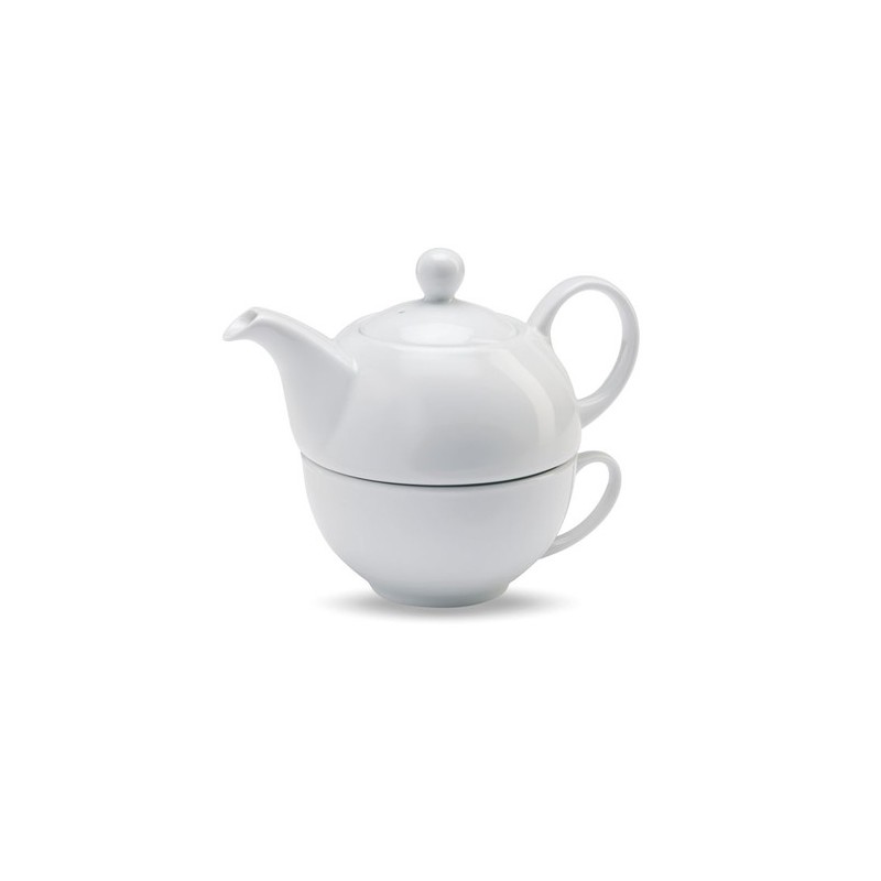 Théière et tasse personnalisées 400 ml - TEA TIME Matières : porcelaine Couleurs : blanc