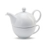 Théière et tasse personnalisées 400 ml - TEA TIME Matières : porcelaine Couleurs : blanc
