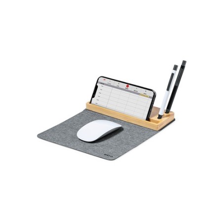 Tapis Souris Multifonction Éco-responsable et Publicitaire avec Chargeur Organisateur Hossian cadeau entreprise pas cher