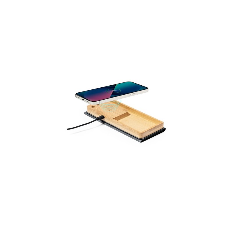 Tapis Souris Multifonction Éco-responsable et Publicitaire avec Chargeur Organisateur Hossian impression haute définition