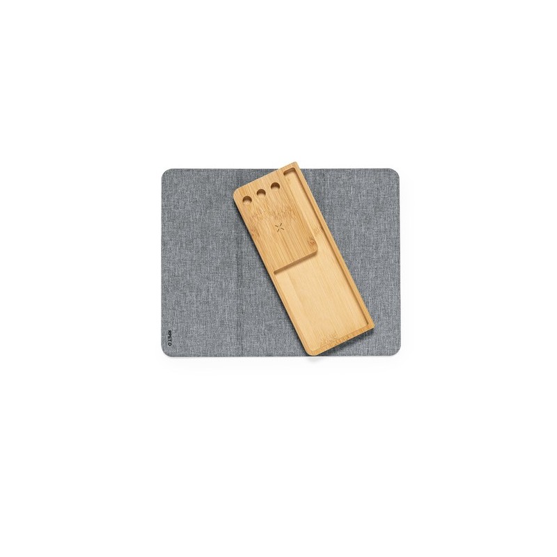 Tapis Souris Multifonction Éco-responsable et Publicitaire avec Chargeur Organisateur Hossian marquage laser ultra précis