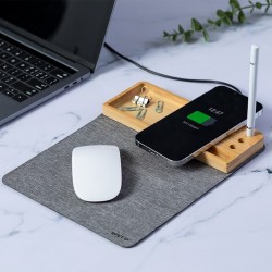 Tapis Souris Multifonction Éco-responsable et Publicitaire avec Chargeur Organisateur Hossian objet promotionnel éco-responsable