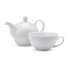 Théière et tasse personnalisées 400 ml - TEA TIME Matières : porcelaine Couleurs : blanc personnalisable avec votre logo