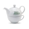 Théière et tasse personnalisées 400 ml - TEA TIME Matières : porcelaine Couleurs : blanc goodies publicitaire événementiel