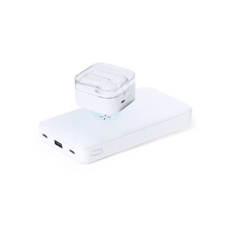 Batterie Externe Personnalisée Power Bank Barry Couleurs : blanc cadeau collaborateur premium