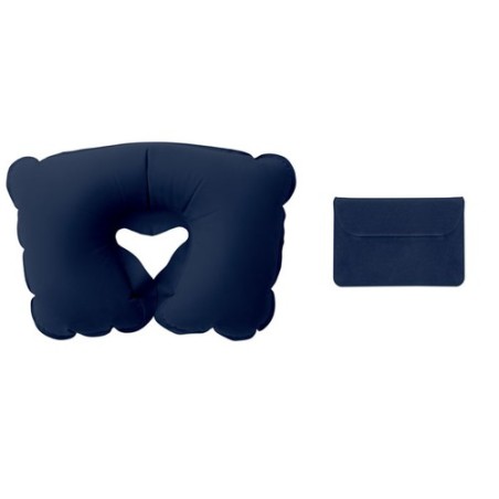 Oreiller gonflable personnalisé avec étui - Travelconfort Matières : PVC Couleurs : bleu