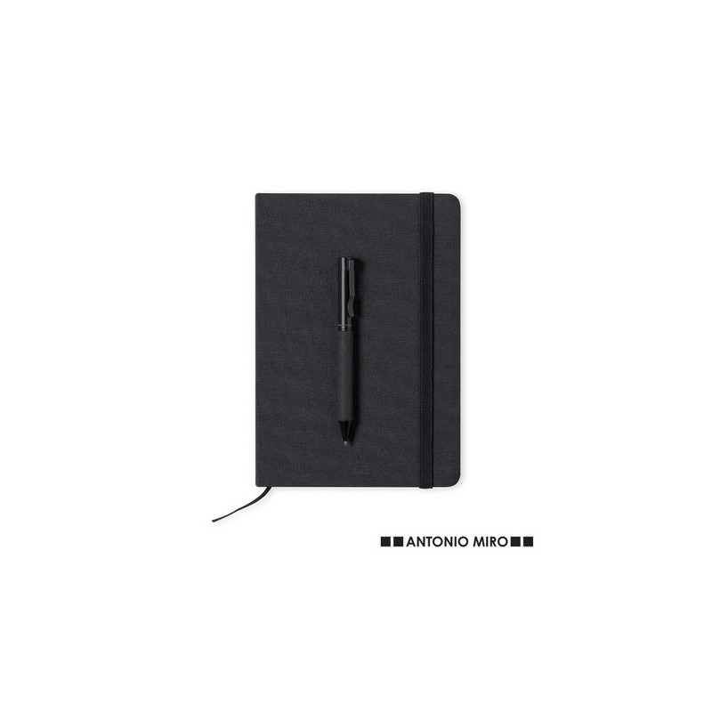 Set Personnalisé de Cahier et Stylo Nimaly Matières : polyester Couleurs : noir personnalisable avec votre logo