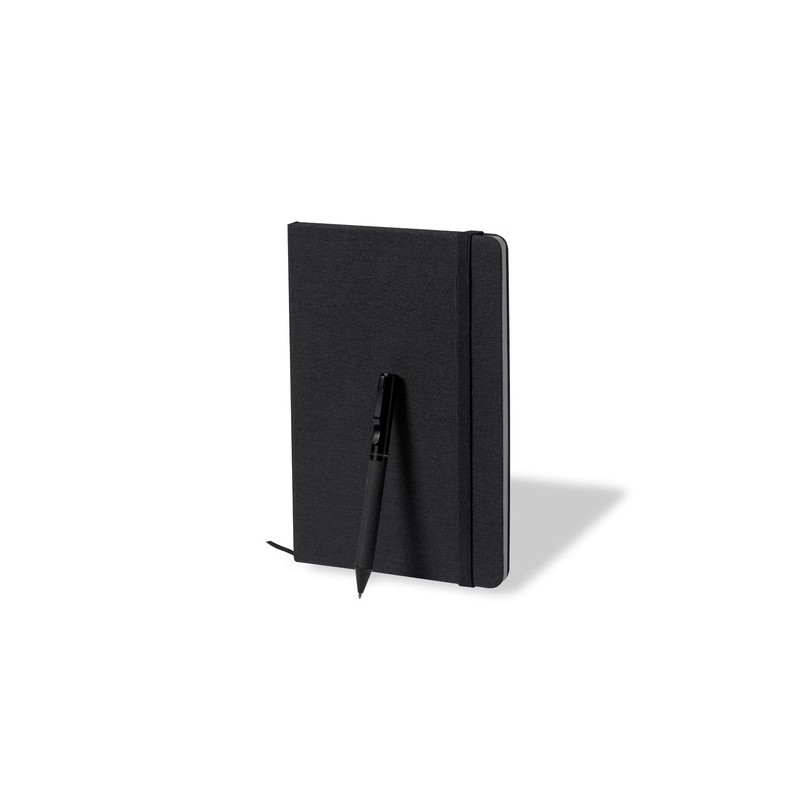 Set Personnalisé de Cahier et Stylo Nimaly Matières : polyester Couleurs : noir cadeau entreprise pas cher