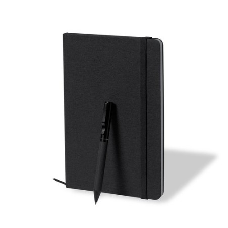 Set Personnalisé de Cahier et Stylo Nimaly Matières : polyester Couleurs : noir cadeau entreprise pas cher