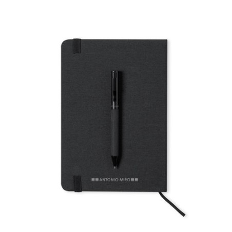Set Personnalisé de Cahier et Stylo Nimaly Matières : polyester Couleurs : noir goodies publicitaire événementiel