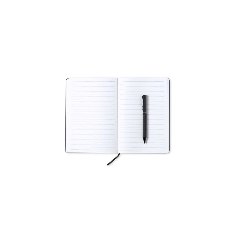 Set Personnalisé de Cahier et Stylo Nimaly Matières : polyester Couleurs : noir impression haute définition