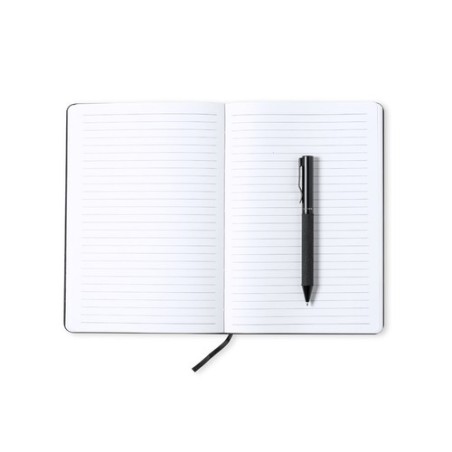 Set Personnalisé de Cahier et Stylo Nimaly Matières : polyester Couleurs : noir impression haute définition