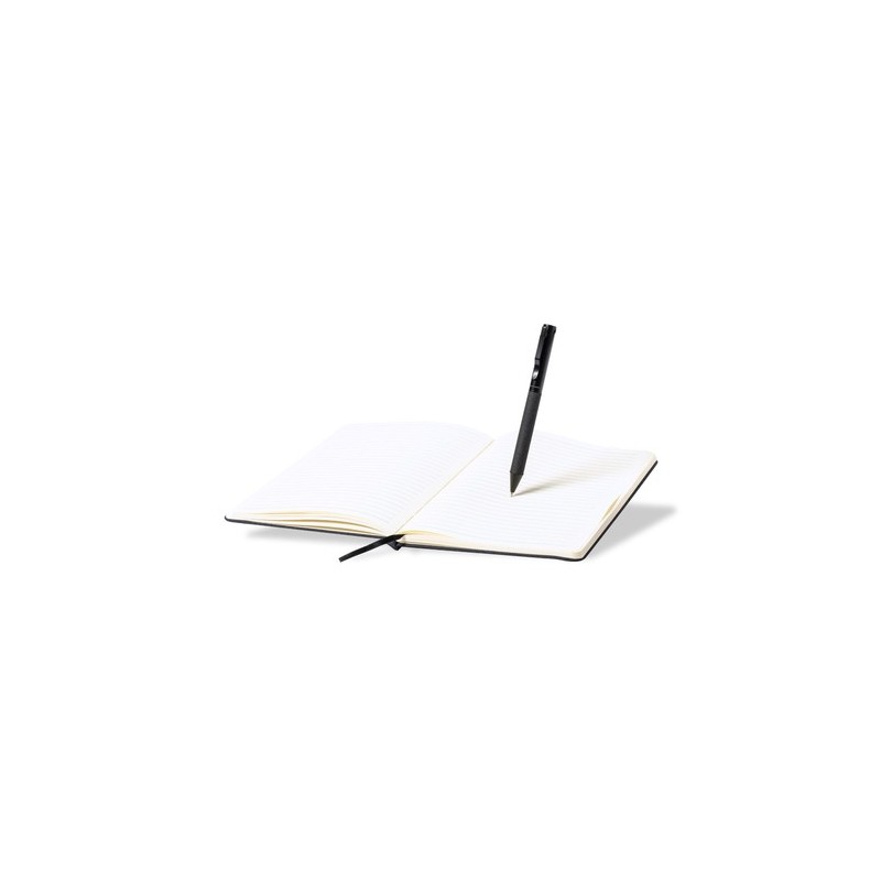 Set Personnalisé de Cahier et Stylo Nimaly Matières : polyester Couleurs : noir marquage laser ultra précis