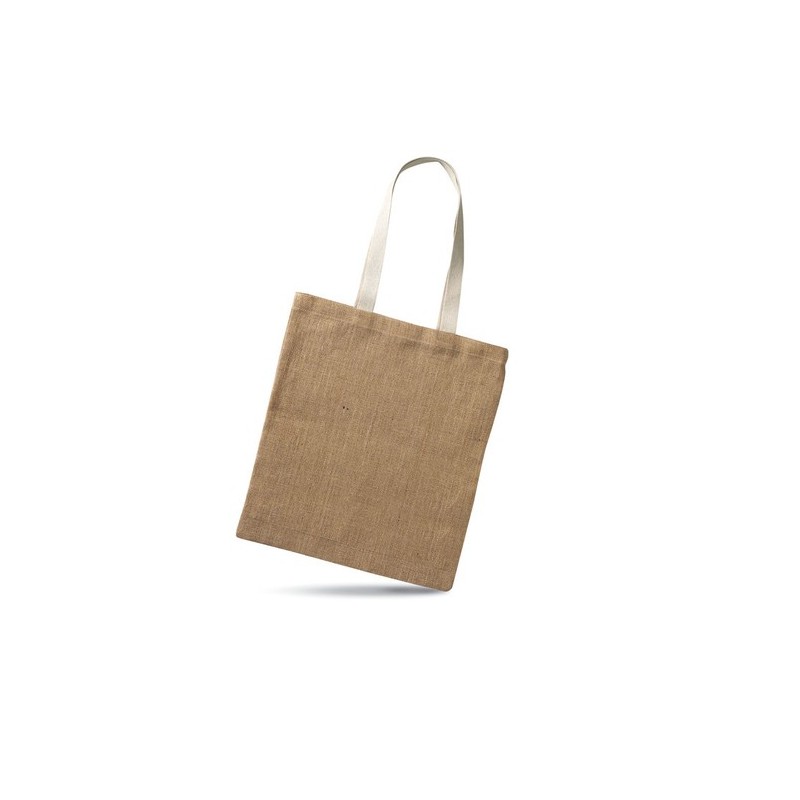 Sac provisions  en jute personnalisé JUHU Matières : jute Couleurs : beige personnalisable avec votre logo