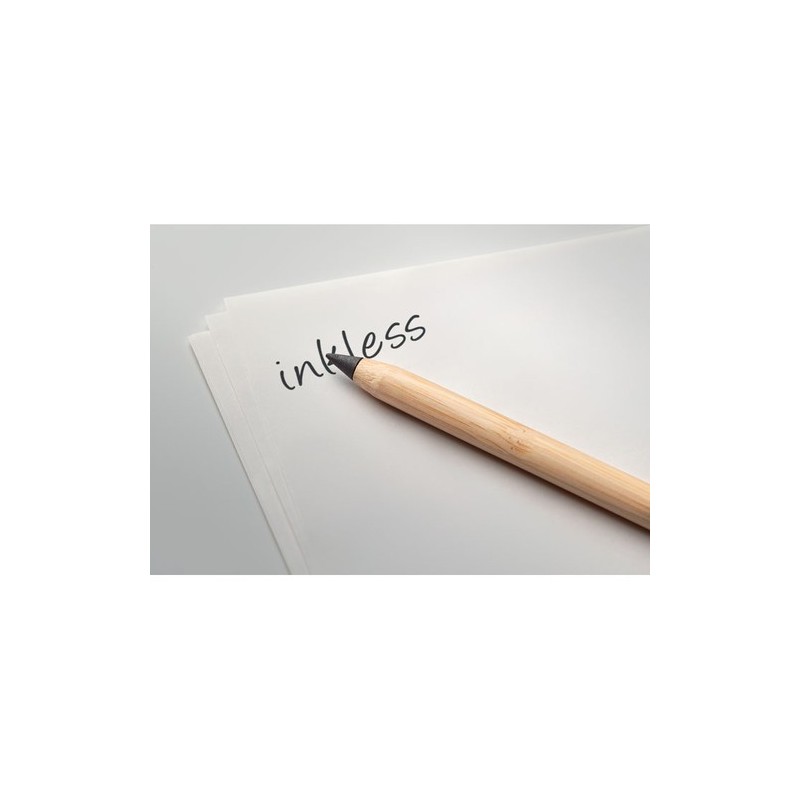 Crayon longue durée sans encre  personnalisé INKLESS PLUS Matières : bambou Couleurs : bois personnalisable avec votre logo