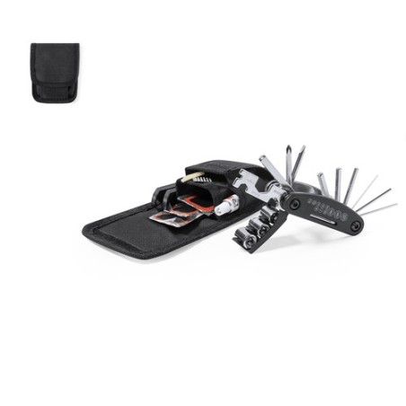 Kit Pratique et Complet de Réparation de Vélo - Gerald Matières : polyester Couleurs : noir personnalisable avec votre logo