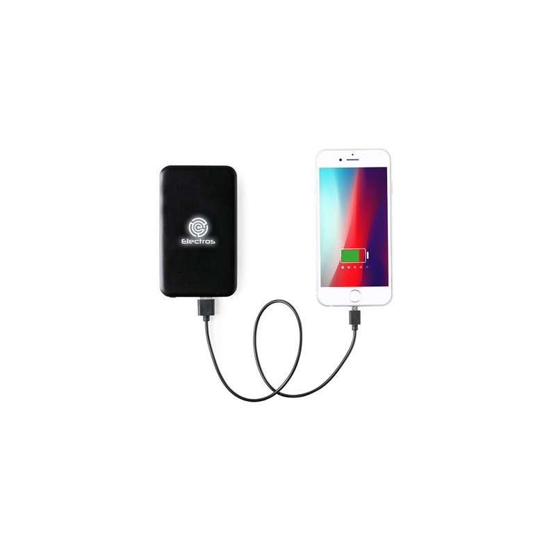 Batterie externe personnalisée 4000 mAh - Objet publicitaire Kustol Couleurs : noir personnalisable avec votre logo
