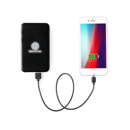 Batterie externe personnalisée 4000 mAh - Objet publicitaire Kustol Couleurs : noir personnalisable avec votre logo